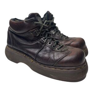 Dr. Martens Women’s Brown Leather Chunky Platform Lace Boots
